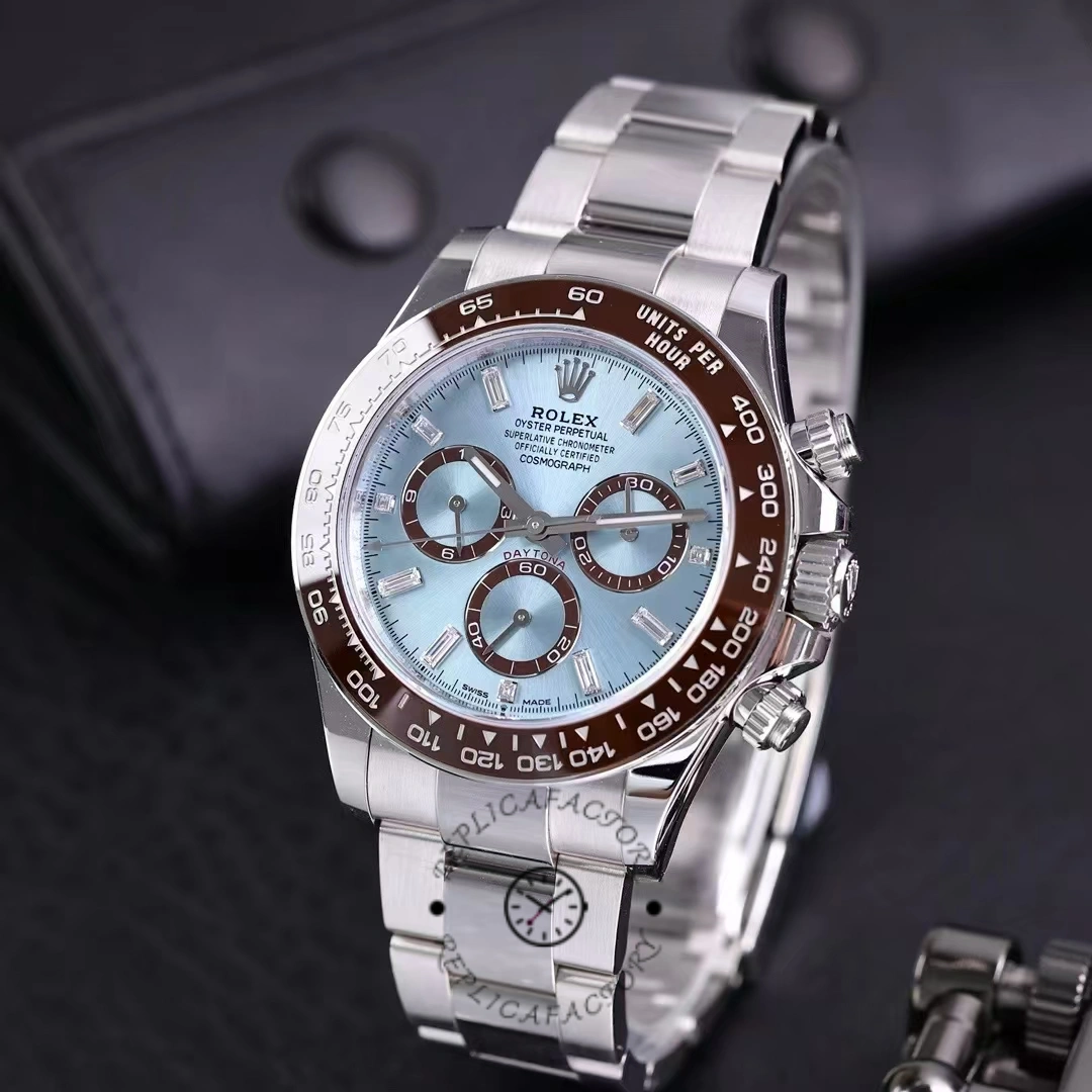 Rolex Platinum Cosmograph Daytona Ice Blue Ice Blue Diamond Baguette Mark 126506 0002