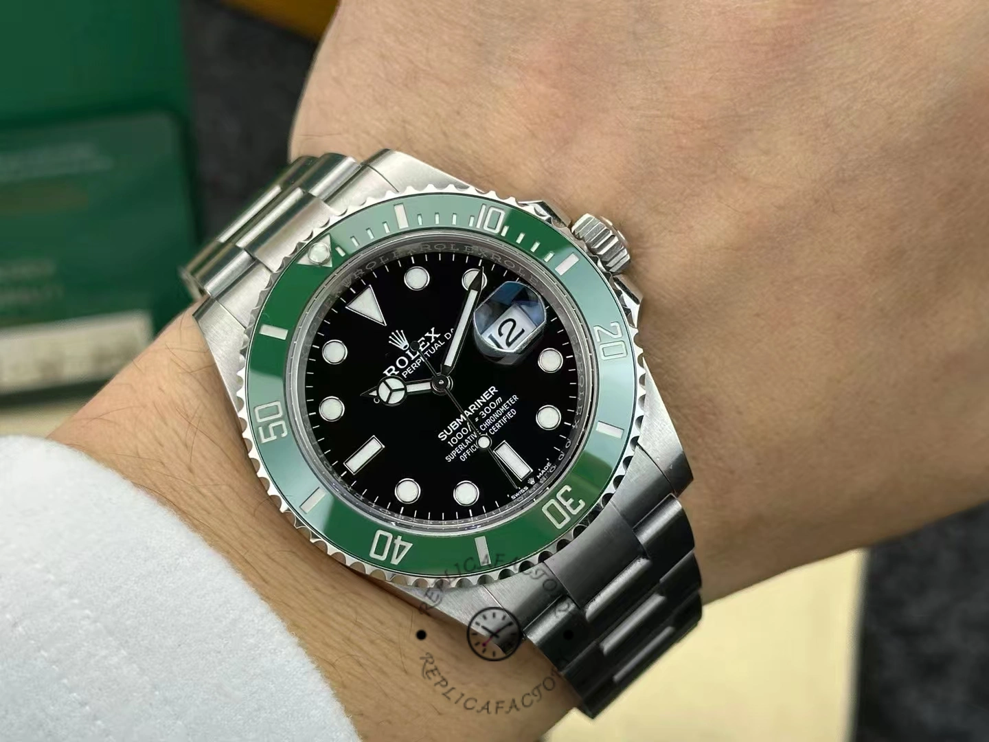 Wrist photo of the Rolex Submariner 126610LV after 3 years of use.