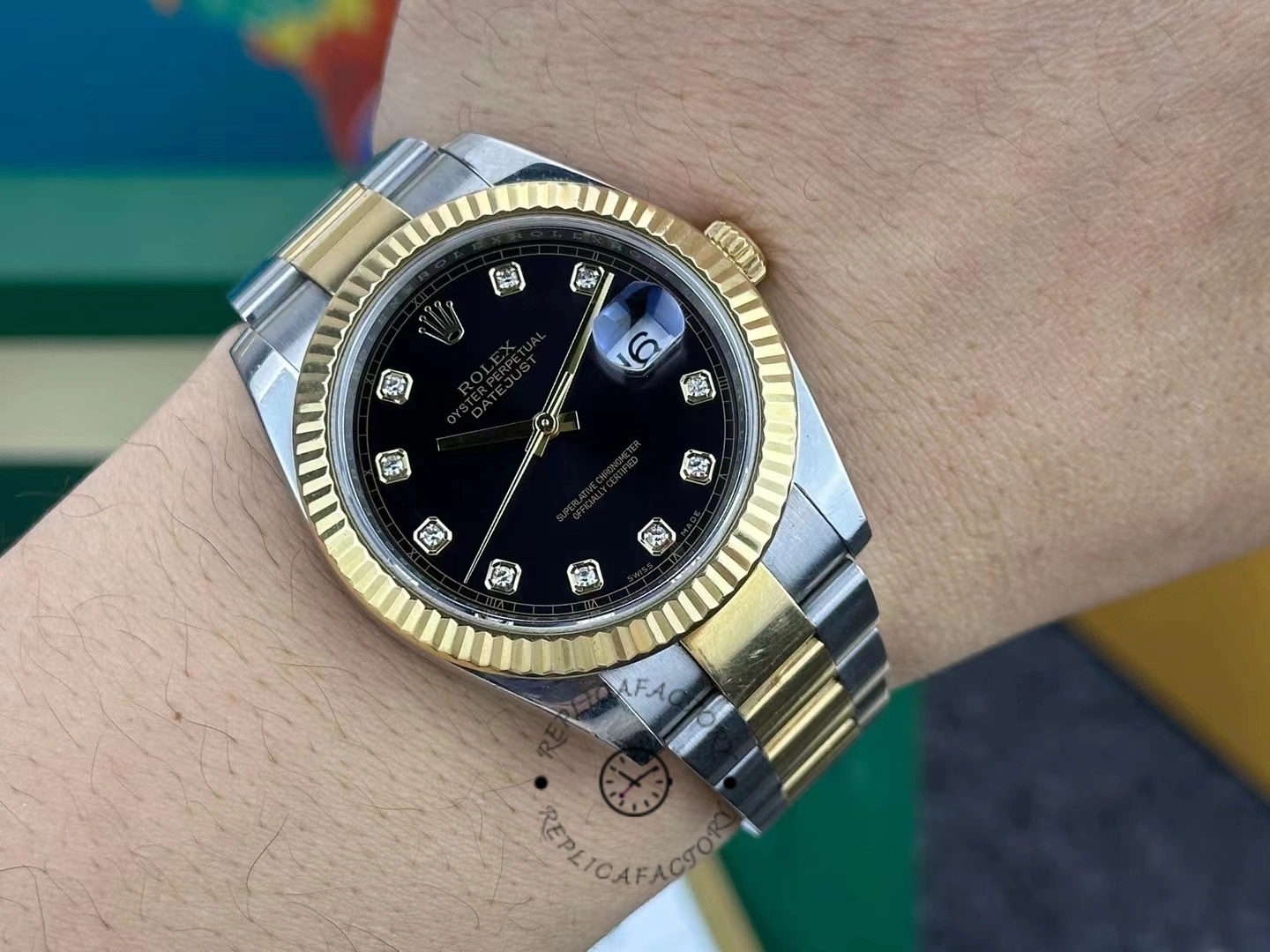 Rolex Datejust 41, black dial with diamonds M126333 0005