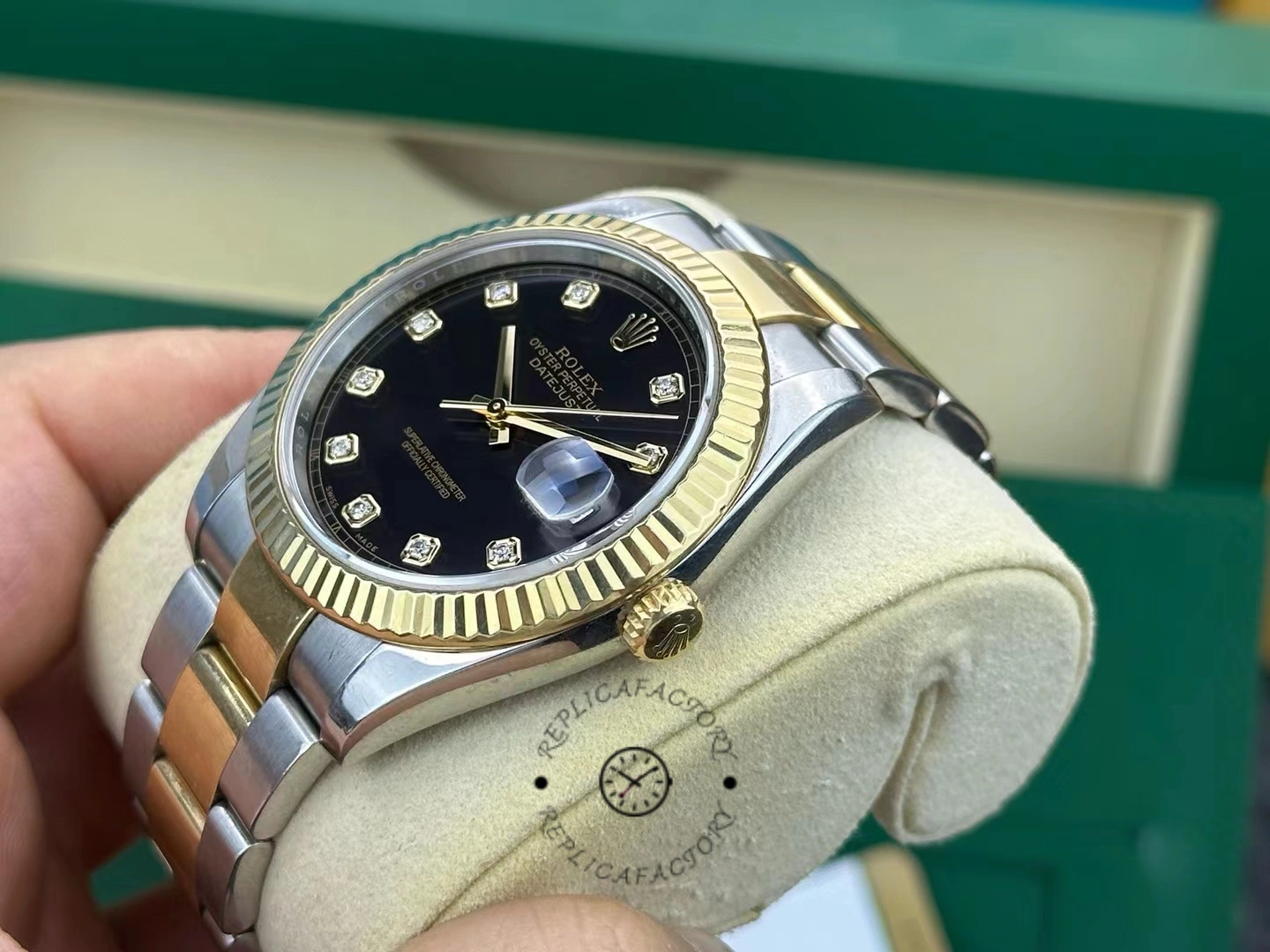 Rolex Datejust 41, black dial with diamonds M126333 0005