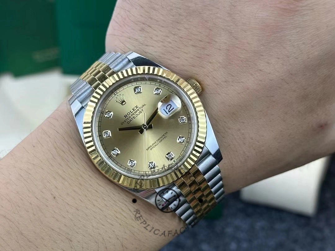 Rolex Datejust 2022, champagne diamond dial, two tones, M126333-0012