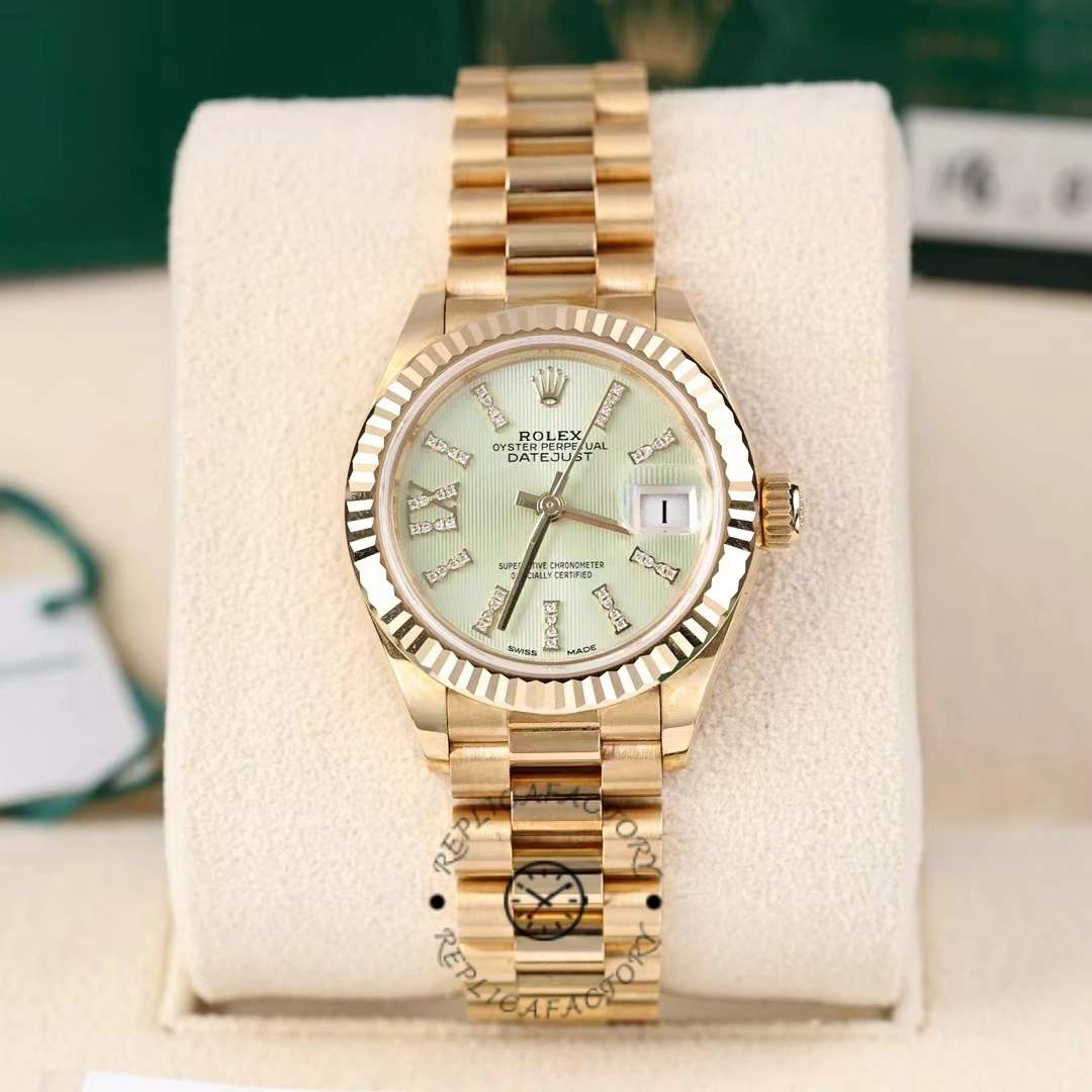 Rolex Datejust 279178 Linden Green Dial Fluted Bezel 28mm Lady Replica Watch
