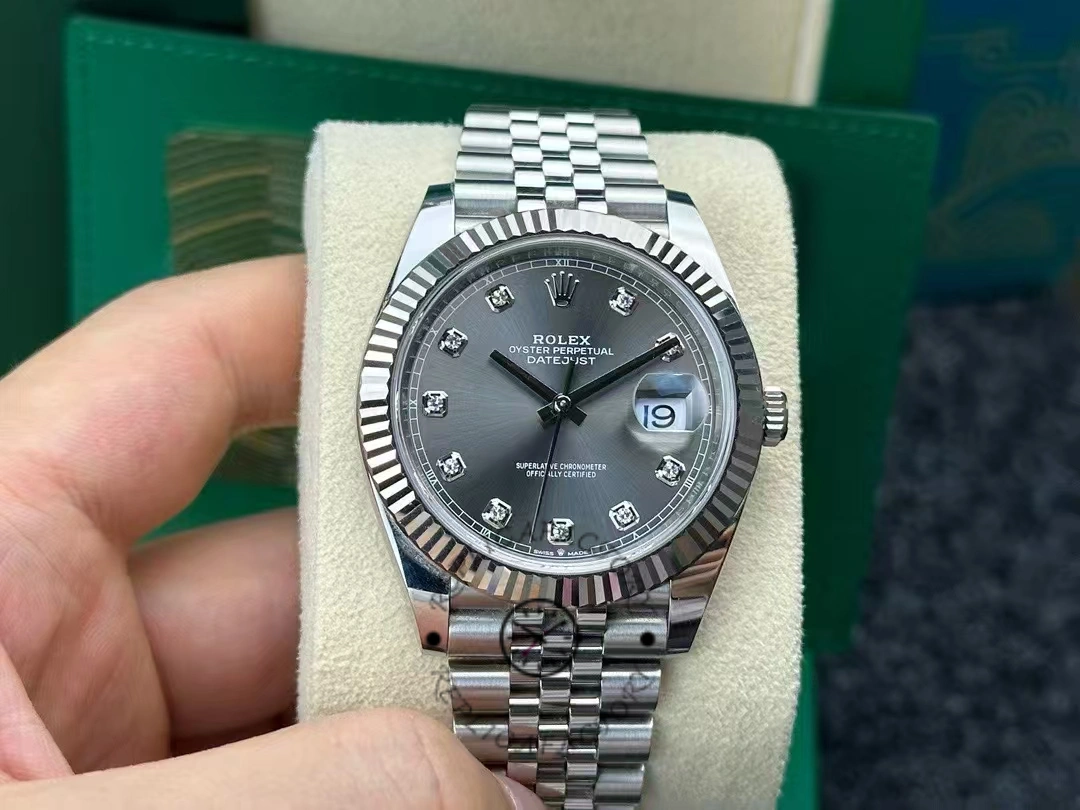 Rolex Datejust 41, diamond rhodium dial with fluted bezel m126334 0006