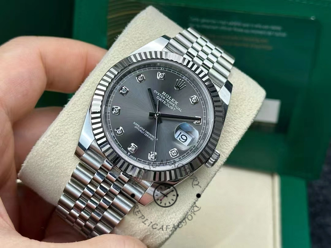 Rolex Datejust 41, diamond rhodium dial with fluted bezel m126334 0006